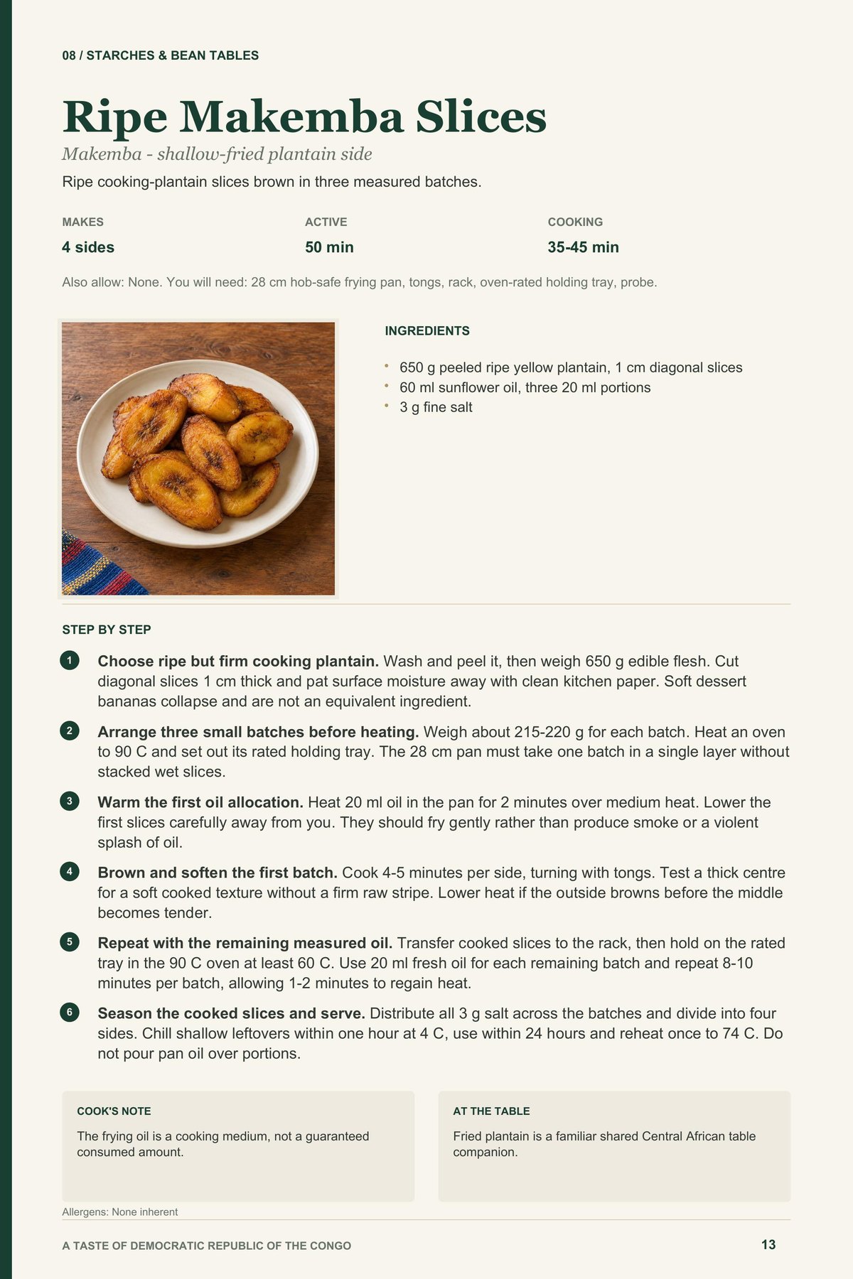 Ripe Makemba Slices recipe page from A Taste of Democratic Republic of the Congo