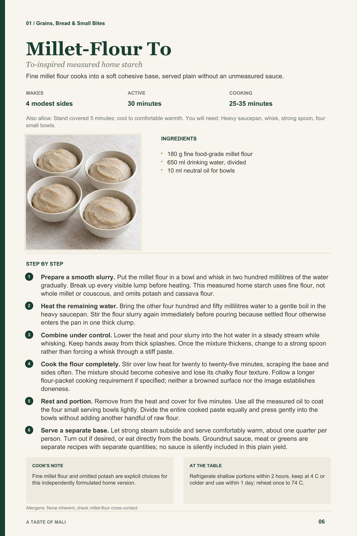 Millet-Flour To recipe page from A Taste of Mali